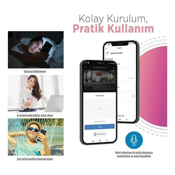 Neutron Kameralı Ve Sesli Akıllı Mama Kabı Wi-Fi Destekli - Smart Pet Feeder - App İle Kontrol - Çok Renkli - Görsel 5