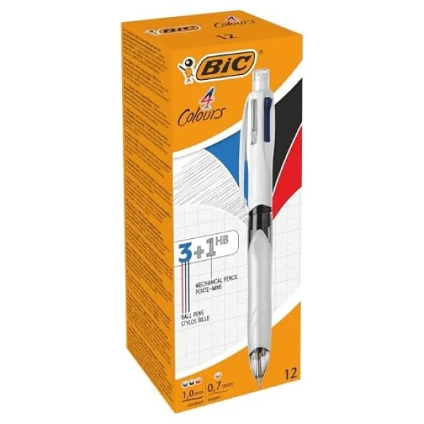 Bic 4 Colour Multifunction Black/Blue/Red/Pencil Pk12 - Görsel 2