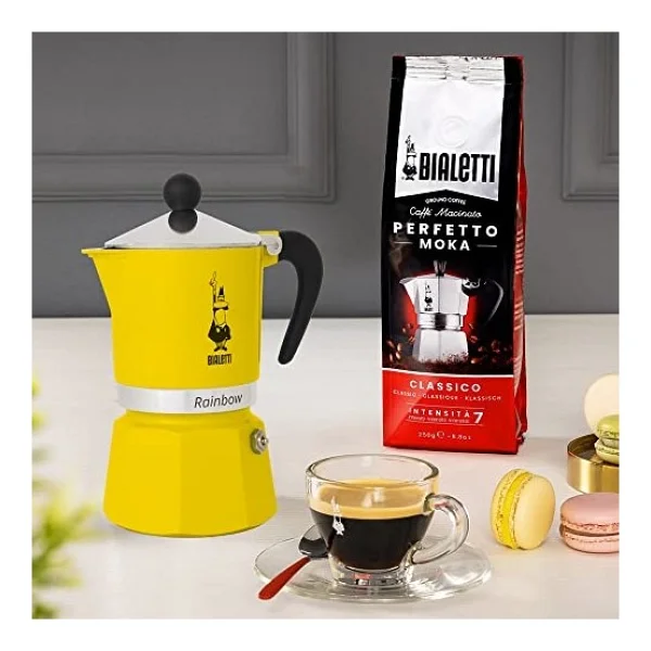 Bialetti Rainbow Sarı 6 Cup Moka Pot - Görsel 4