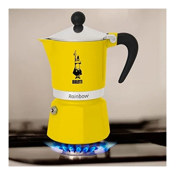 Bialetti Rainbow Sarı 6 Cup Moka Pot - Görsel 5