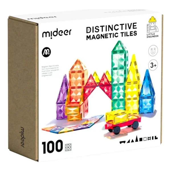 Mideer Renkli Magnetic Tiles - 100 Parça - Çok Renkli - Görsel 6