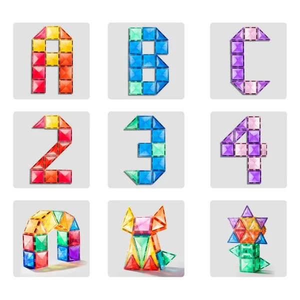 Mideer Renkli Magnetic Tiles - 100 Parça - Çok Renkli - Görsel 4