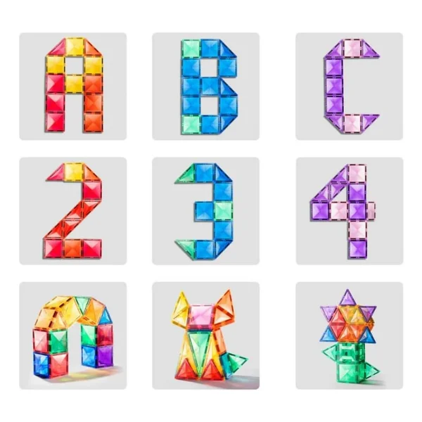 Mideer Renkli Magnetic Tiles - 100 Parça - Çok Renkli - Görsel 5