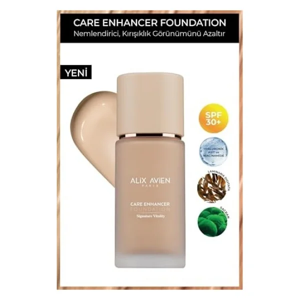 Alix Avien Care Enhancer Kırışıklık Karşıtı Spf 30 804 Pale Ivory 30 Ml Likit Fondöten - Görsel 5