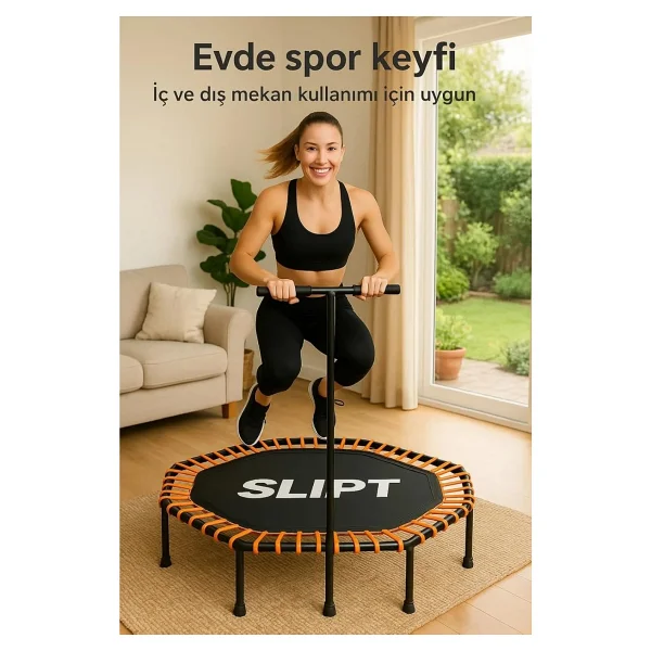 135 Cm Altıgen Step Trambolin Siyah - Turuncu Cks-65 - Görsel 2