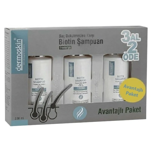 Dermoskin Biotin Şampuan 3 Al 2 Öde Kofre Erkek 1 Paket (1 x 200 ml)Şampuan - Görsel 2