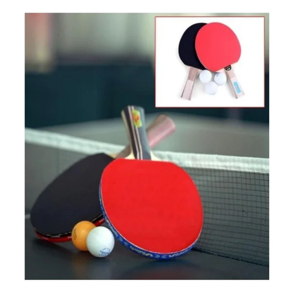 Duffa Masa Tenisi Raket Seti - 2 Adet Ping Pong Raketi Ve 3 Adet Top, Yüksek Kontrollü Eğlence Ve Antrenman Masa Tenisi Seti - Görsel 4
