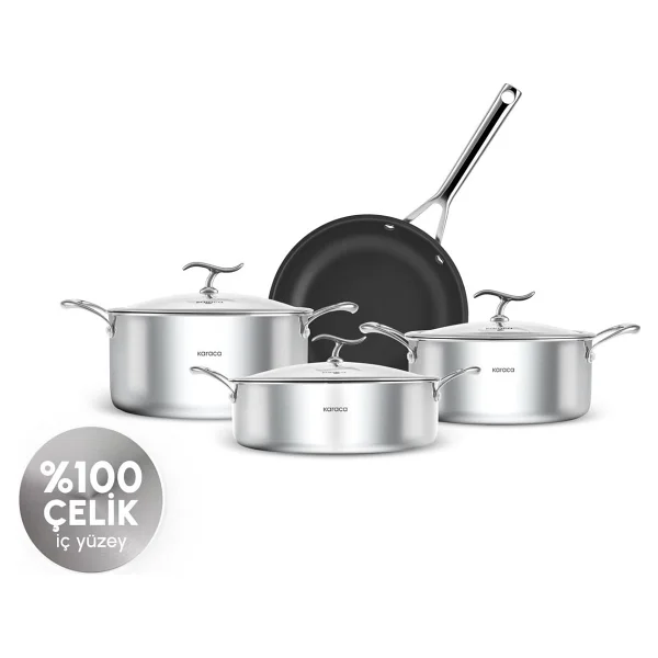 Karaca Plasma Steel 316+ 3ply 7 Parça Tencere Seti - Görsel 2