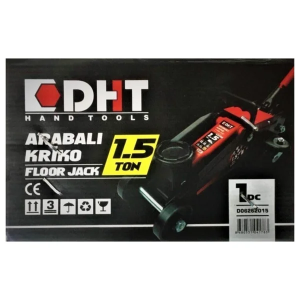 Dht Arabalı Kriko 1,5 Ton (Karton Kutulu) Tekerlekli Araç Krikosu - Çok Renkli - Görsel 4