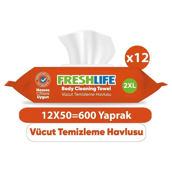 Freshlife Vücut Temizleme Havlusu 12x50 600 Yaprak - Görsel 2