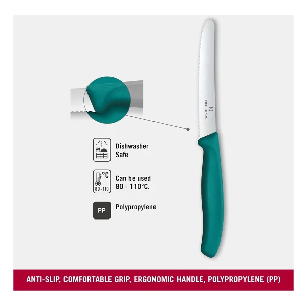Victorinox Swiss Classic 6.7834.C1 Yeşil 11 Cm Tırtıklı Domates Bıçağı - Görsel 3