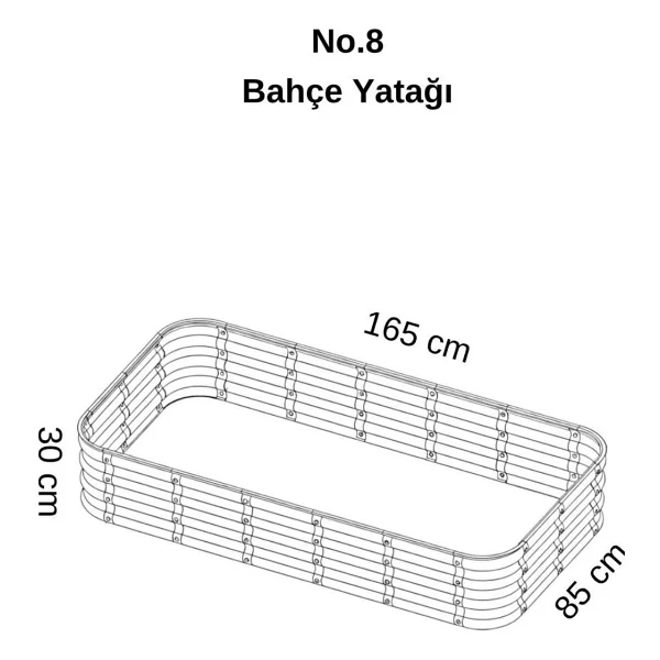 Bahçe Kulesi Modüler Yükseltilmiş Bahçe Yatağı Yükseltilmiş Sebze Yatağı No:8 (165x85) Gri - Görsel 7