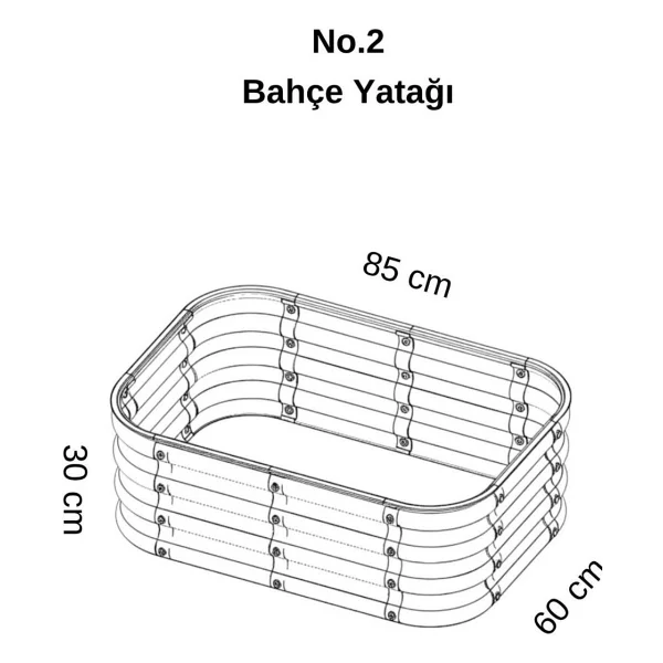 Bahçe Kulesi Modüler Yükseltilmiş Bahçe Yatağı Yükseltilmiş Sebze Yatağı No:2 (85x60) Gri - Görsel 7