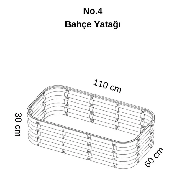 Bahçe Kulesi Modüler Yükseltilmiş Bahçe Yatağı Yükseltilmiş Sebze Yatağı No:4 (110x60) Bej - Görsel 6