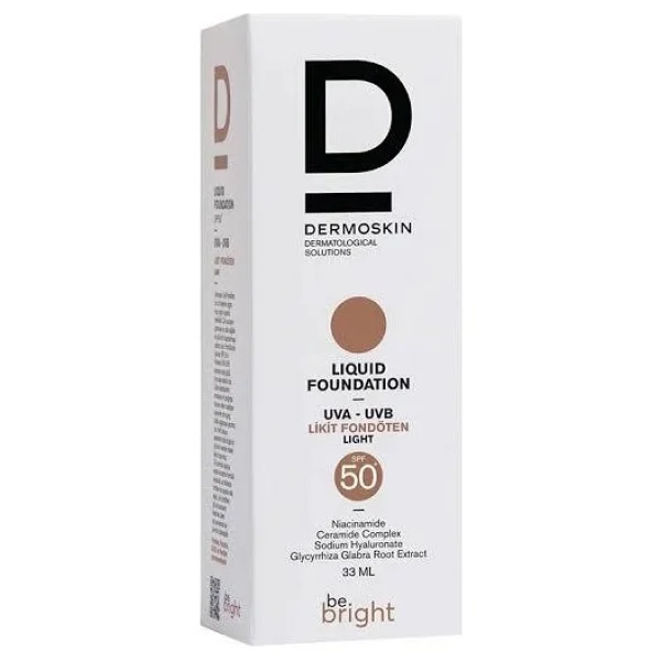 Dermoskin Be Bright Spf50+ Likit Fondöten 33ml - Light Pürüzsüz Bitiriş Ve Doğal Görünüm - Görsel 3
