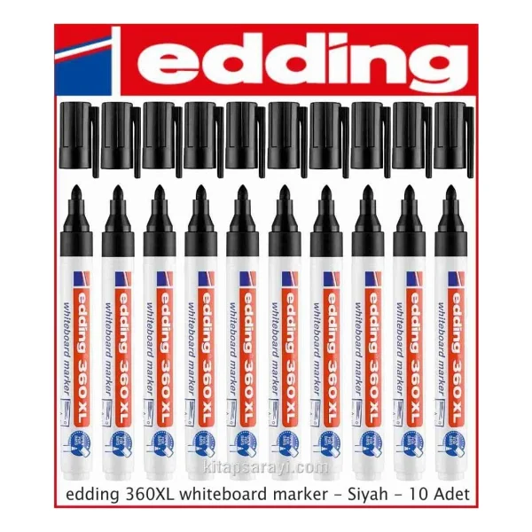 Edding 360 XL 10'lu Siyah Tahta Kalemi - Görsel 5