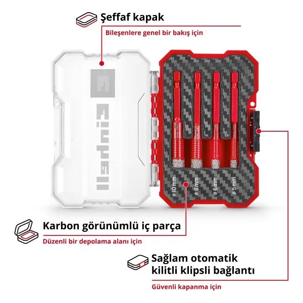 Einhell XS-Case 49500404 4 Parça Elmas Fayans Matkap Ucu Seti - Görsel 3