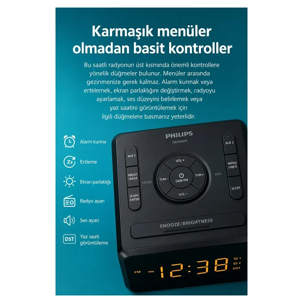 Philips Tar4500 Çalar Saatli Radyo - Görsel 3