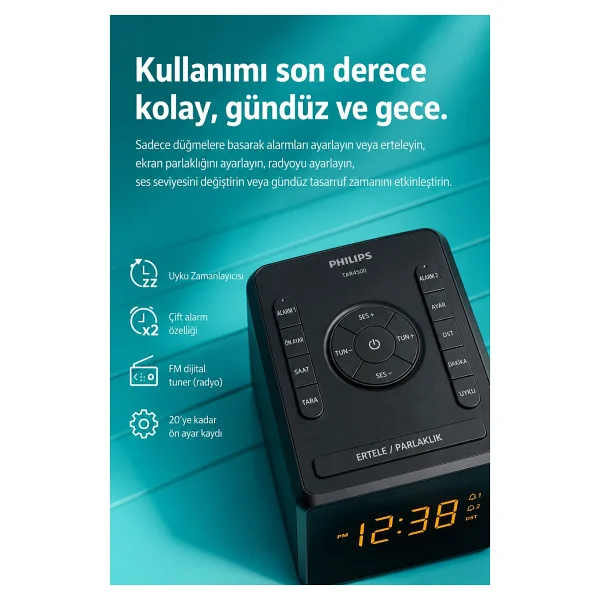 Philips Tar4500 Çalar Saatli Radyo - Görsel 4