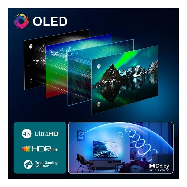 Philips 55oled760 4K Ultra HD 55" 140 Ekran Uydu Alıcılı Smart Ambilight OLED TV - Görsel 3