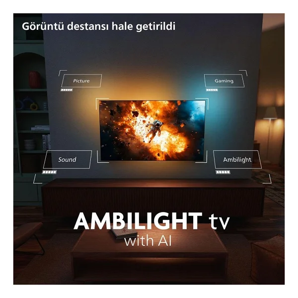 Philips 55oled760 4K Ultra HD 55" 140 Ekran Uydu Alıcılı Smart Ambilight OLED TV - Görsel 4