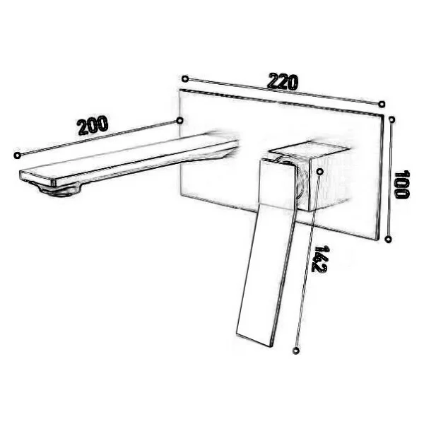 Fontana Fj-A3002 Fırçalanmış Altın Ankastre Lavabo Bataryası - Görsel 2
