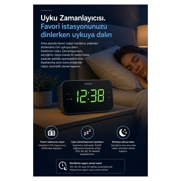 Philips Tar3306/12 Masaüstü Saatli Radyo - Görsel 6