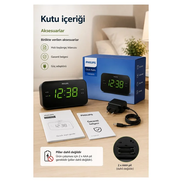 Philips Tar3306/12 Masaüstü Saatli Radyo - Görsel 8