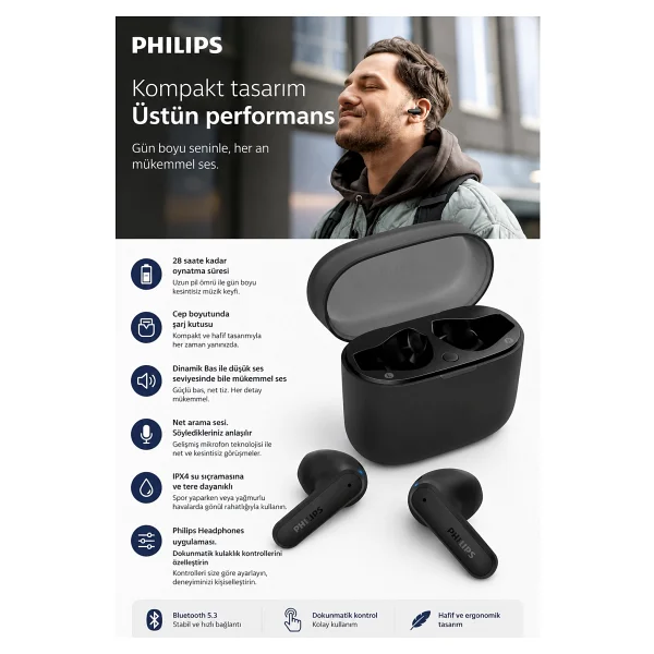 Philips Tat2139 Kulak İçi Bluetooth Kulaklık - Görsel 3