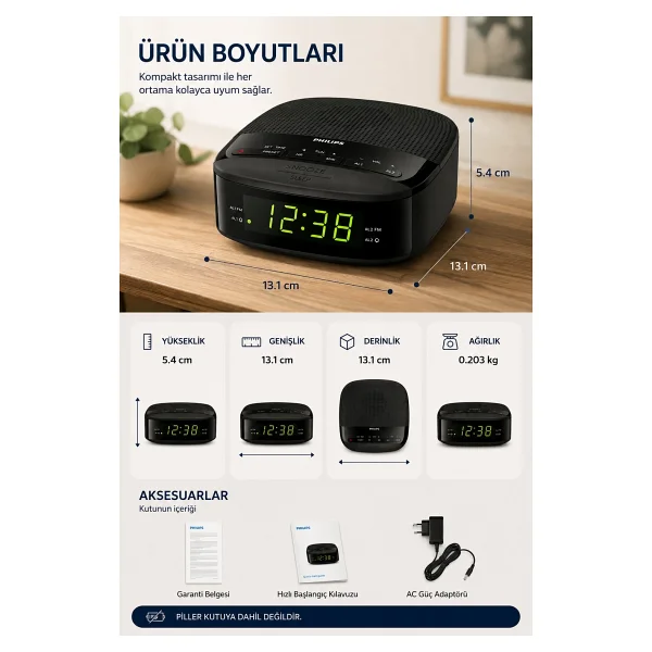 Philips Tar3205 Alarmlı Ve Saatli Radyo - Görsel 3
