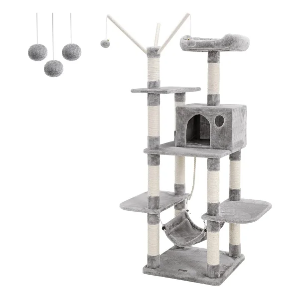 Feandrea Tırmalama Direği, Hamak, Mağara, Sisal Direk, Açık Gri Pct86 W, 1 Adet (1'li Paket) - Görsel 4