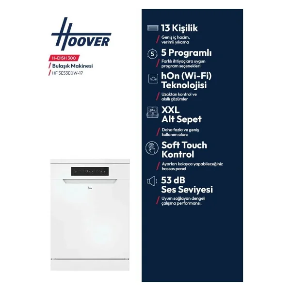 Hoover Hf 3e53eow-17 5 Programlı Bulaşık Makinesi - Görsel 6