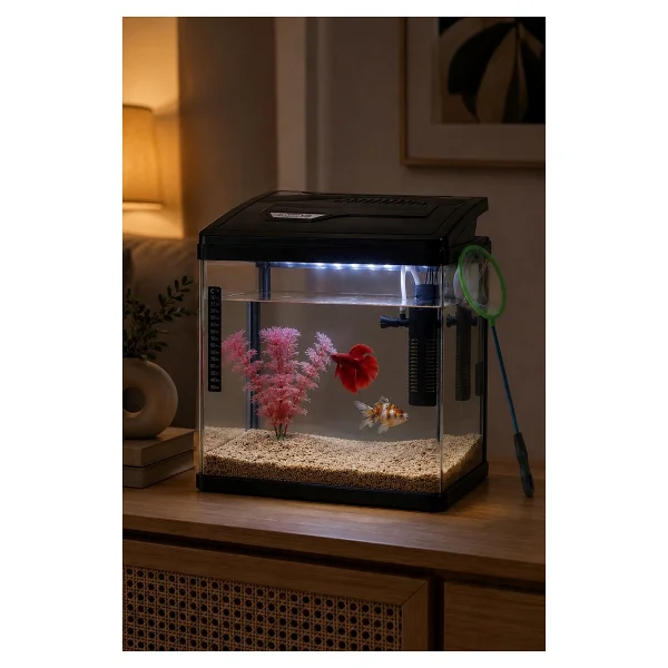 Tiny Kiwipets Kpf-10591 LED Işıklı Akvaryum Filtreli USB Aydınlatma Kompakt Tasarım - Görsel 2