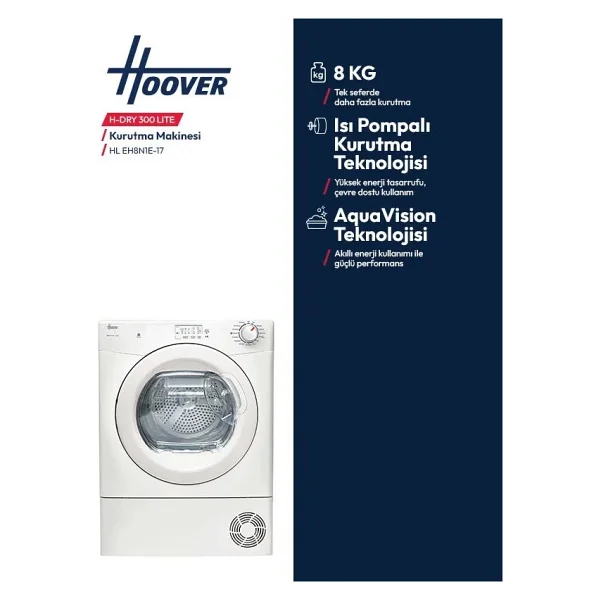 Hoover Hl Eh8n1e-17 8 Kg Çamaşır Kurutma Makinesi - Görsel 4