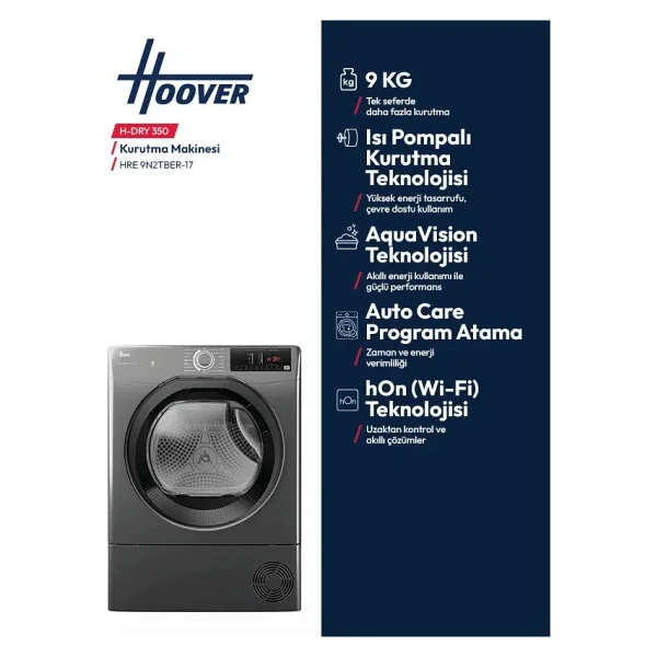 Hoover Hre 9n2tber-17 9 Kg Çamaşır Kurutma Makinesi - Görsel 4