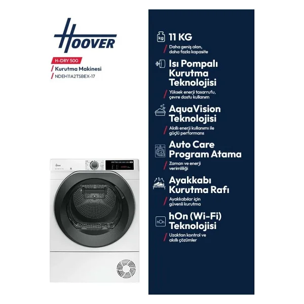 Hoover Ndeh 11a2tsbex-17 11 Kg Çamaşır Kurutma Makinesi - Görsel 5