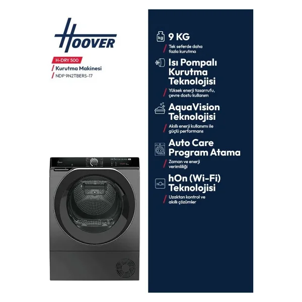 Hoover Ndp 9n2tbers-17 9 Kg Çamaşır Kurutma Makinesi - Görsel 4