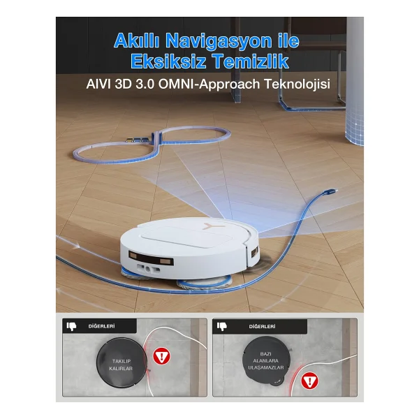 Ecovacs Deebot T50s Pro Omni Çöp İstasyonlu Akıllı Robot Süpürge - Görsel 9