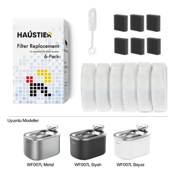 Haustier Wf007l Otomatik Kedi Su Sebili - Filtre Seti 6 Adet - Görsel 7