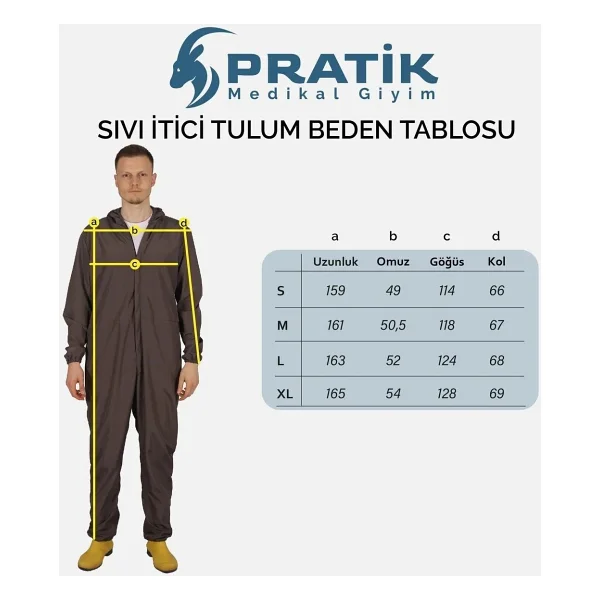 Pratik Medikal Yeşil Işçi Tulumu Balıkçı Çiftçi Bahçıvan Kuaför Laboratuvar Sıvı Geçirmez Terletmez Kumaş Unisex - Görsel 6