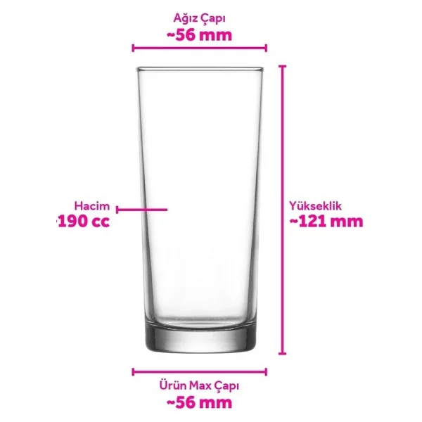 Lav Suma 6'lı 190 Cc Rakı Bardağı - Görsel 4