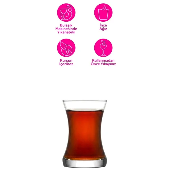 Lav Zen Cam Çay Bardağı 6 Kişilik 155 Ml - Görsel 5
