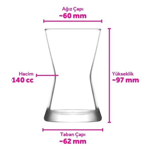 Lav Derin 6'lı Çay Bardağı - Görsel 6