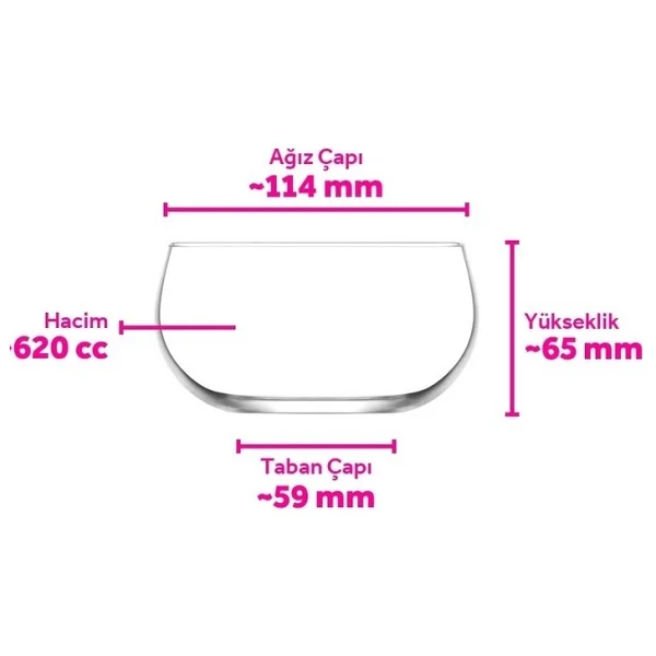 Lav Cleo 620 Ml 2'li Cam Kase - Görsel 7
