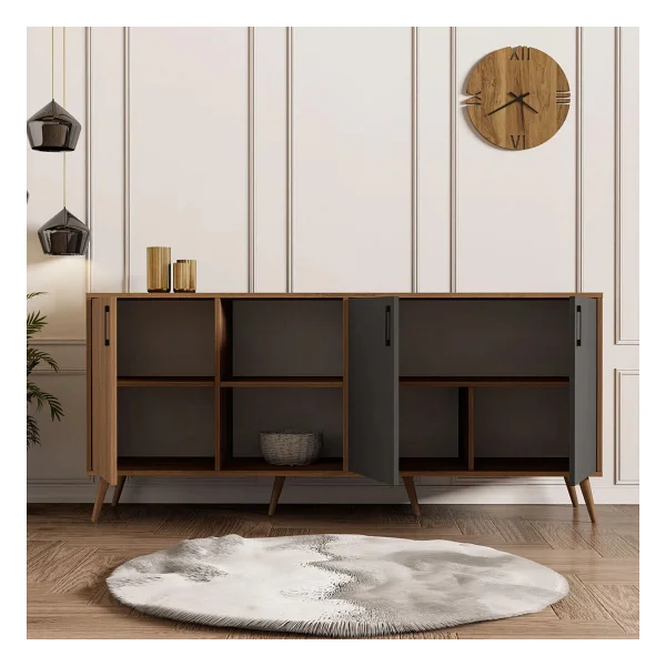 Mezza 1620 Exxen 180 Cm (Ahşap Ayakli) Modern Konsol Hat Antrasit - 45 X 180 Cm - Görsel 3