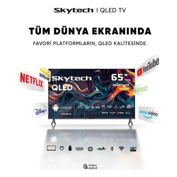 Skytech Q65st3405 4K Ultra HD 65" 165 Ekran Uydu Alıcılı Smart QLED TV - Görsel 5