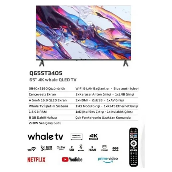 Skytech Q65st3405 4K Ultra HD 65" 165 Ekran Uydu Alıcılı Smart QLED TV - Görsel 4