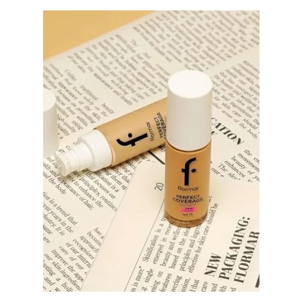 Flormar Perfect Coverage Yarı Parlak Bitişli Spf 15 101 Pastelle 30 Ml Likit Fondöten - Görsel 3