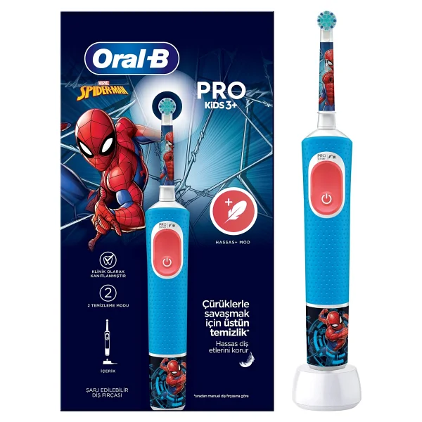 Oral-B Vitality Pro Spiderman Şarjlı Çocuk Diş Fırçası - Görsel 9
