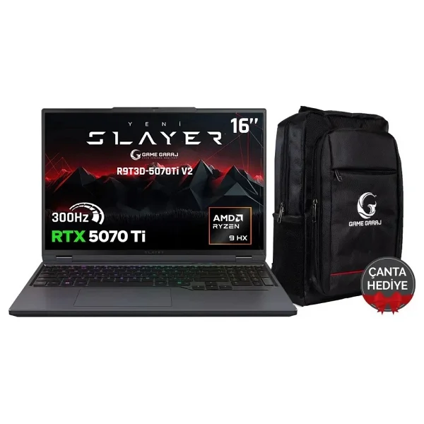 Game Garaj Slayer R9t3d-5070tı V2 C4 AMD Ryzen 9 9955hx3d 32gb RAM 1tb SSD Rtx5070tı 16" 300hz Qhd+ Ips Freedos Gaming Laptop - 1 TB - 32 GB - Görsel 10